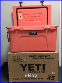 1 Limited Edition Coral Tundra 45 Yeti Cooler / Cup / Thermos