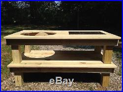 Big Green Egg Pressure Treated Pine Table with Yeti Roadie Cooler Spot