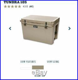 Brand New Yeti Tundra 105 Cooler- Desert Tan