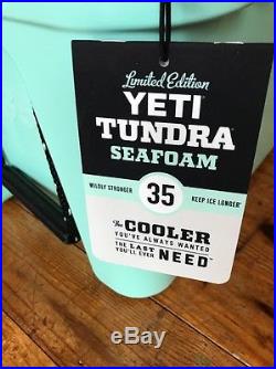 Brand New Yeti Tundra 35 SEAFOAM Hard-Side Cooler Free 2lb Yeti Ice
