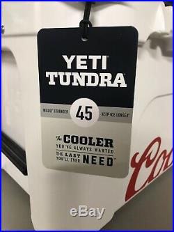 Coors Light YETI Tundra 45 Cooler Collectible White & 4 Coors Light Yeti T-shirt