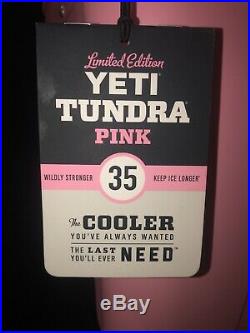 Limited Edition Pink Yeti 35qt Tundra Cooler With Pink Hat (Discontinued)