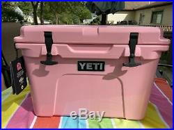 NEW Limited Edition Yeti Tundra 35 Pink Cooler + Hat + Dry Goods Basket