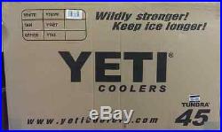NEW! YETI Tundra 45 qt Cooler White Hard Side Ice Chest - YT45W