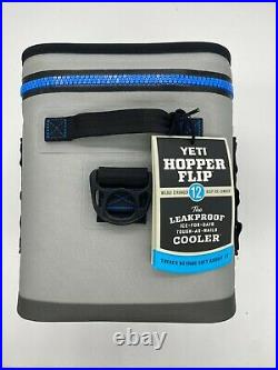 NWT Yeti Hopper Flip 12 Fog Gray/Tahoe Blue Soft Cooler (Missing Strap)
