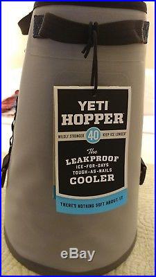 New YETI Hopper 40 Portable Cooler Fog Gray / Tahoe Blue