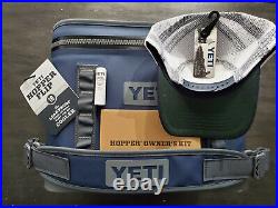 New YETI Hopper Flip 18 Portable Soft Cooler Navy Model GS4634-1 With Yeti Hat