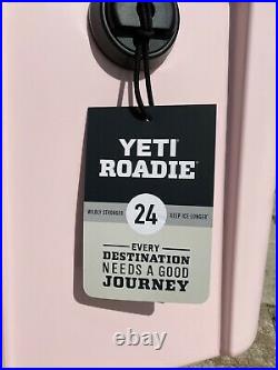 New! YETI Roadie 24 Hard Cooler with Shoulder Strap Ice Pink