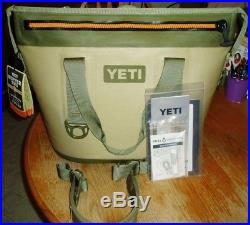 New Yeti Hopper Two 20 Softside Cooler Bag Field Tan Blaze Orange Leakproof