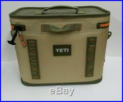 New in Box YETI Hopper Flip 18 Field Tan w Orange Cooler Soft