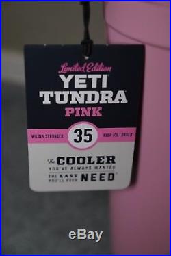New in Box Yeti Tundra 35 Cooler Limited Edition Pink with Pink Yeti Hat