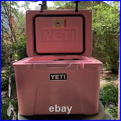 PINK Pink pink New Yeti Tundra 35 Insulated Hard Cooler + Bonus Pink YETI Hat