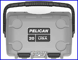 Pelican Elite 20 Quart Cooler 15 Can Capacity Dark Gray with Green Trim