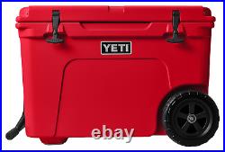 YETI 10060350000 Tundra Haul Portable Wheeled 50 qt Cooler Rescue Red