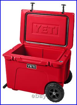 YETI 10060350000 Tundra Haul Portable Wheeled 50 qt Cooler Rescue Red