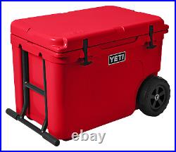 YETI 10060350000 Tundra Haul Portable Wheeled 50 qt Cooler Rescue Red