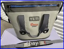 YETI Coors Hopper Two 20 Soft-Sided Cooler Fog Gray/Tahoe Blue RARE Used NICE