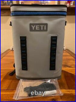 YETI HOPPER BACKFLIP 24 Backpack Cooler FOG GRAY TAHOE BLUE, RARE, FREE SHIPPING