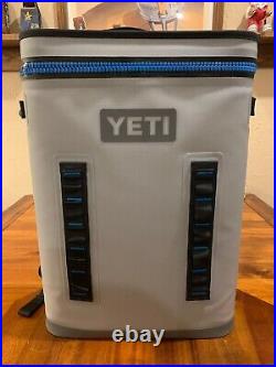 YETI HOPPER BACKFLIP 24 Backpack Cooler FOG GRAY TAHOE BLUE, RARE, FREE SHIPPING