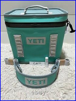 YETI HOPPER FLIP 12 LIMITED ED. AQUIFER BLUE! WithShoulder Strap &YETI ZIPPER LUBE