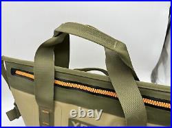 YETI Hopper 20 Soft Cooler Zip Top Field Green Tan Orange Zipper Closure VGUC