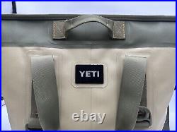 YETI Hopper 20 Soft Cooler Zip Top Field Green Tan Orange Zipper Closure VGUC