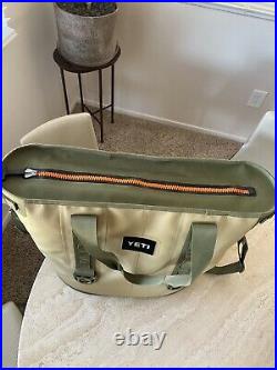 YETI Hopper 40 Soft Cooler Leak-Proof Field Tan/Blaze Orange RARE SOLD OUT