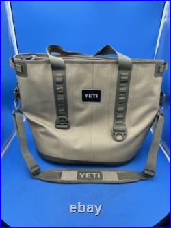 YETI Hopper 40 Soft Side Cooler Tan Field Green and Orange Liner and Zipper
