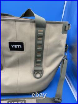 YETI Hopper 40 Soft Side Cooler Tan Field Green and Orange Liner and Zipper