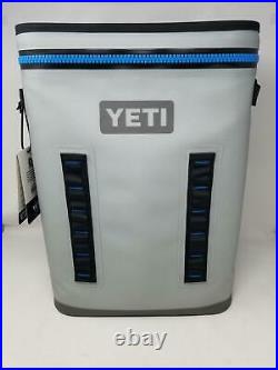 YETI Hopper Backflip 24 Soft Sided Cooler/Backpack, Fog Gray/Tahoe Blue