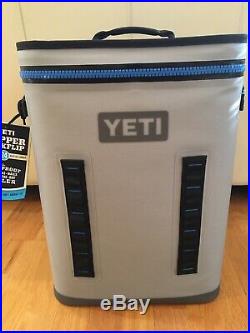 YETI Hopper Backflip 24 Soft Sided Cooler/Backpack, Fog Gray/Tahoe Blue NEW