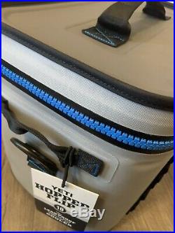 YETI Hopper FLIP 18 can FOG GRAY/TAHOE BLUE Soft Side Cooler BRAND NEW