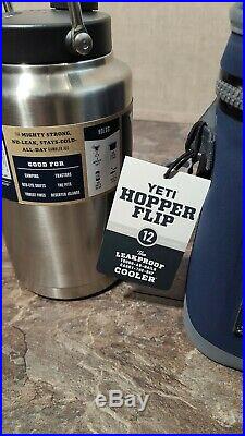 YETI Hopper Flip 12 Portable Cooler Navy & YETI RUMBLER 1 GALLON JUG