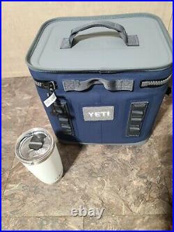 YETI Hopper Flip 12 Portable Cooler Navy & YETI Rumbler 20oz BRAVES EDITION