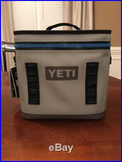 YETI Hopper Flip 12 can Soft Side Cooler Tahoe Blue Fog Gray Leakproof 13 Can