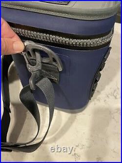 YETI Hopper Flip 8 Cooler Navy Blue and Grey Shoulder Strap Slightly Used