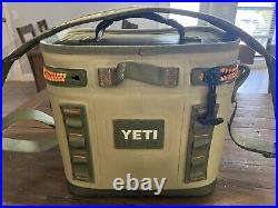YETI Hopper Flip 8 Portable soft Cooler bag Field Tan/Blaze Orange withstrap rare