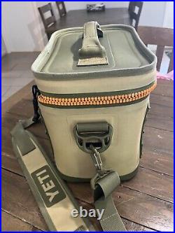 YETI Hopper Flip 8 Portable soft Cooler bag Field Tan/Blaze Orange withstrap rare