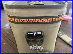 YETI Hopper Flip 8 Portable soft Cooler bag Field Tan/Blaze Orange withstrap rare