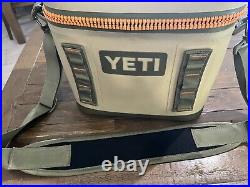 YETI Hopper Flip 8 Portable soft Cooler bag Field Tan/Blaze Orange withstrap rare