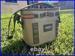 YETI Hopper Flip 8 Portable soft Cooler bag Field Tan/Blaze Orange withstrap rare