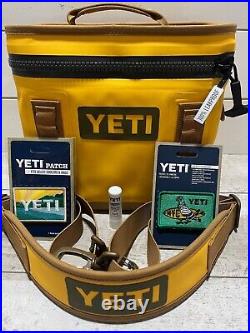 YETI Hopper Flip 8 Soft Cooler ALPINE YELLOW NWOTs+NYC PIPELINE PIGEON+Patches