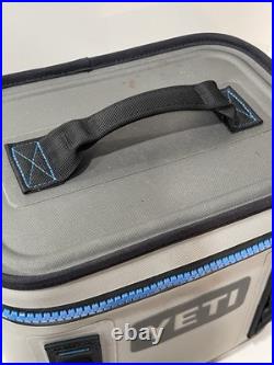 YETI Hopper Flip 8 Soft Cooler FOG GRAY? Tahoe Blue? & Shoulder Strap NICE! EUC
