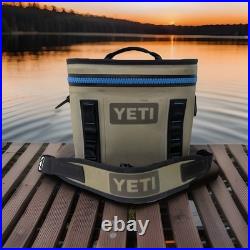 YETI Hopper Flip 8 Soft Cooler? Fog Gray Tahoe Blue With Shoulder Strap & Bag