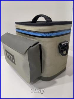 YETI Hopper Flip 8 Soft Cooler? Fog Gray Tahoe Blue With Shoulder Strap & Bag