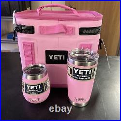 YETI Hopper Flip 8 Soft Cooler Pink With 20 Oz Rambler And 10oz Wine Tumbler