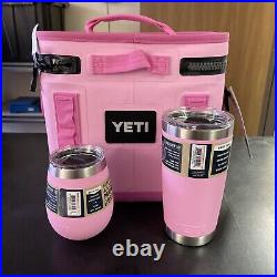 YETI Hopper Flip 8 Soft Cooler Pink With 20 Oz Rambler And 10oz Wine Tumbler