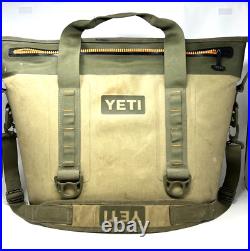 YETI Hopper Two 20 Liter Cooler Field Tan&Orange Leakproof Zipper Needs Repaired