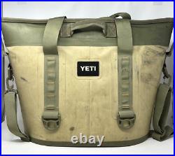 YETI Hopper Two 20 Liter Cooler Field Tan&Orange Leakproof Zipper Needs Repaired