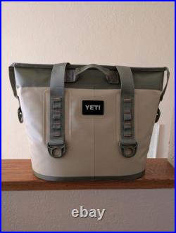 YETI Hopper Two 20 Soft Cooler Zip Top Field Green Tan Orange Zipper